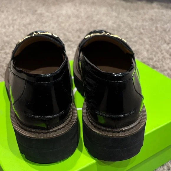 Sam Edelman Black Loafers with Gold Accents - Picture 5 of 6